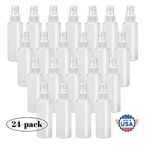 【Made In USA】Plastic Spray Bottle Fine Mist 4 Oz (120ml) – Refillable, Reusable, Portable Sprayer, Travel Size, Leak Proof for Household Use, Essential Oil, Cleaning Solution and Perfume (24 Pack) - Image 5