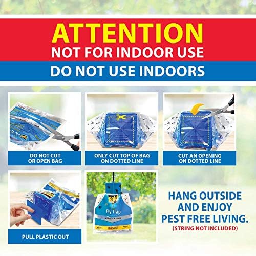 Raid Disposable Fly Trap 6-Pack, Hanging Fly Trap Outdoor Home, Bug Catcher and Flying Insect Trap with Premium Bait, Fly Traps for Backyard, Camping, & More - Image 2