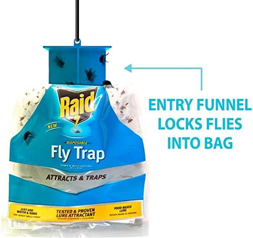Raid Disposable Fly Trap 6-Pack, Hanging Fly Trap Outdoor Home, Bug Catcher and Flying Insect Trap with Premium Bait, Fly Traps for Backyard, Camping, & More - Image 5