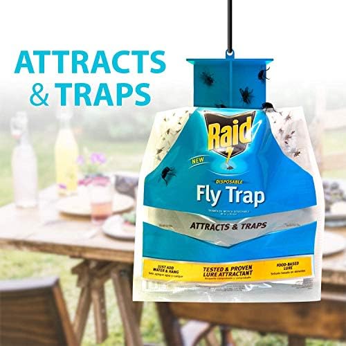 Raid Disposable Fly Trap 6-Pack, Hanging Fly Trap Outdoor Home, Bug Catcher and Flying Insect Trap with Premium Bait, Fly Traps for Backyard, Camping, & More - Image 6