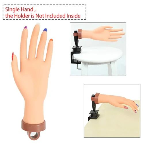 Practice Hand for Acrylic Nails,Mannequin Hands for Nails Practice,Nail Art Hand Nail Training Hand Nail Fake Hand Nail Hand Practice Acrylic Nail Hand 1Pcs Nude Hand - Image 2