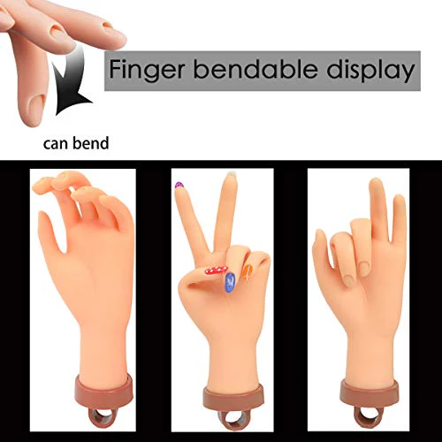 Practice Hand for Acrylic Nails,Mannequin Hands for Nails Practice,Nail Art Hand Nail Training Hand Nail Fake Hand Nail Hand Practice Acrylic Nail Hand 1Pcs Nude Hand - Image 3