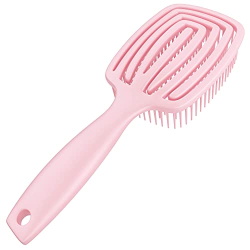 Crave Naturals FLEX DMC Detangling Brush for Thick Hair - Glide Thru Detangling Brush - Hair Brush Detangler for All Hair Types - Flexible Layers Square Paddle Hairbrush - Pink - Comfort Grip - Image 8