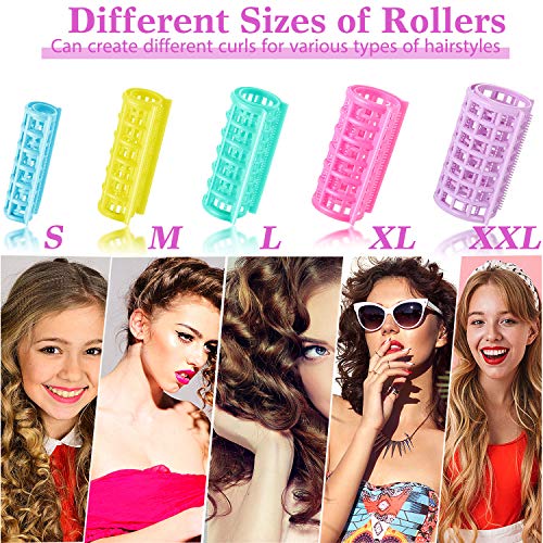 30 Pieces Plastic Hair Rollers - Self-Grip Curlers in 5 Sizes, No Heat Required for DIY Hair Styling and Salon Use - Image 4