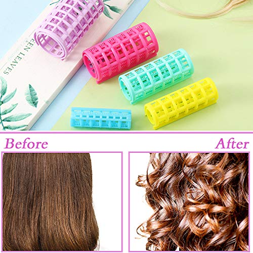 30 Pieces Plastic Hair Rollers - Self-Grip Curlers in 5 Sizes, No Heat Required for DIY Hair Styling and Salon Use - Image 6