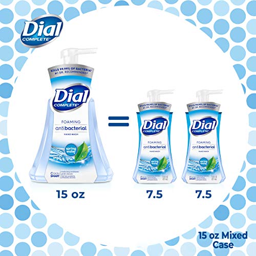 Dial Complete Anti-bacterial Foaming Hand Wash, 60 oz of Foaming Hand Soap. 2-scent Variety Pack Spring Water/Pear, 15 Fluid Ounces each (4 pack) - Image 7