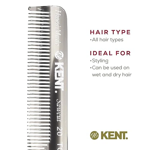 Kent 20T Black Graphite Handmade Folding Pocket Comb for Men, Fine Tooth Hair Comb Straightener for Everyday Grooming Styling Hair, Beard or Mustache, Use Dry or with Balms, Saw Cut, Made in England - Image 6