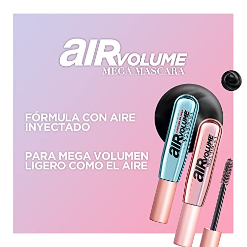 L’Oréal Paris Makeup Air Volume Mega Mascara, Lightweight & Long-lasting Volumizing Mascara for Voluminous Eyelashes, Waterproof Black, 0.3 Fl Oz - Image 3