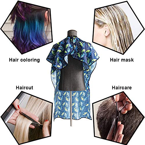 Kids Haircut Cape and Neck Duster Brush Hair Comb Set Professional Barber Hairbrush and Children Dolphin Hairdresser Apron with Adjustable Snap Closure Extra Long Cape 47x39 inch - Image 5