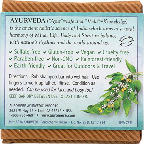 Auromere Ayurvedic Shampoo Bar - Eco Friendly, Handmade, Vegan, Cruelty Free, Natural, Non GMO, All in One Bar for Soap and Shampoo (4.23 oz), 5 pack - Image 2