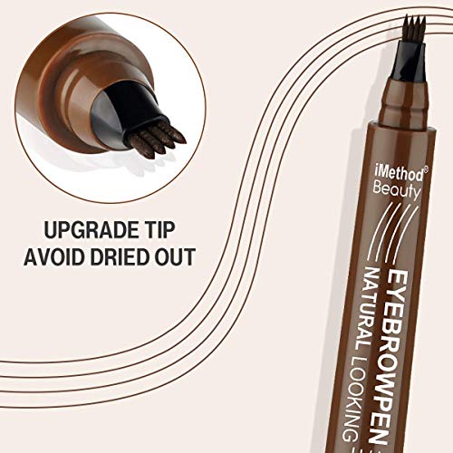 Eyebrow Pen - iMethod Upgrade Eyebrow TattooPen, Eyebrow Makeup, Long Lasting, Waterproof and Smudge-proof, Dark Grey - Image 2