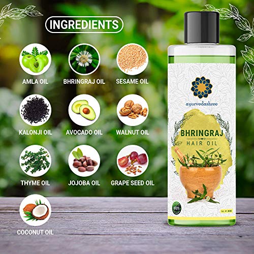 Hair Oil 6.76 fl oz., with Bhringraj, Amla Extract, Kalonji, Seasme, Avacado, Walnut, Thyme, Jajoba , Grape Seed & Coconut Oil 200 ml - Image 2