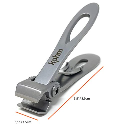 KOHM Nail Clippers for Thick Nails - Heavy Duty, Wide Mouth Professional Fingernail and Toenail Clippers for Men, Women & Seniors, Silver - Image 2