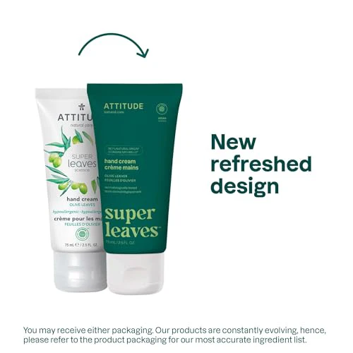 ATTITUDE Hand Cream, EWG Verified, Plant and Mineral-Based, Vegan Personal Care Products, Olive Leaves, 2.5 Fl Oz - Image 2