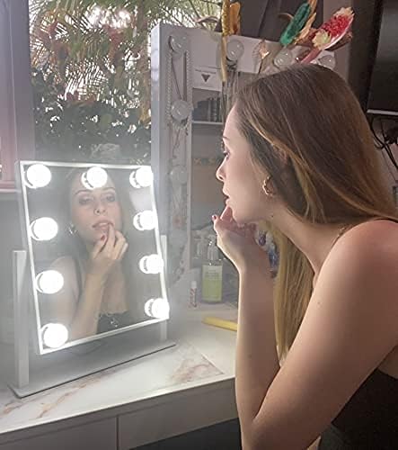Vanity Mirror with Lights, Makeup Mirror with Lights,3 Color Lighting Modes Detachable 10X Magnification Mirror Touch Control,360°Rotation, White. - Image 7