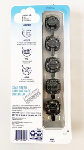 Febreze Car Air Freshener, Set of 5 Clips, Gain Island Fresh and Original Gain Scent - Image 2
