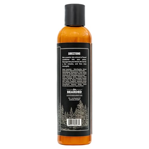 Live Bearded Beard Conditioner, 8 fl oz - Strengthens and Softens Facial Hair - Made in the USA - All-Natural Ingredients with Biotin, Caffeine | Executive Scent - Cedar, Vanilla - Image 2