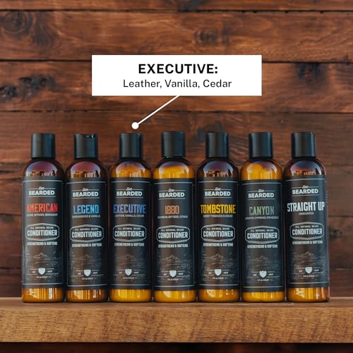 Live Bearded Beard Conditioner, 8 fl oz - Strengthens and Softens Facial Hair - Made in the USA - All-Natural Ingredients with Biotin, Caffeine | Executive Scent - Cedar, Vanilla - Image 4