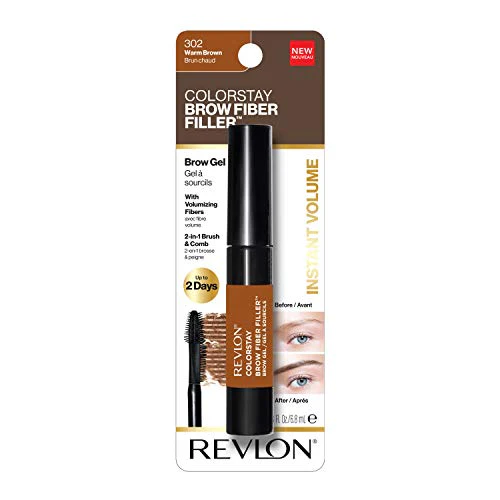 Revlon ColorStay Brow Fiber Filler, Longwearing & Volumizing Waterproof Eyebrow Gel, 302 Warm Brown, 0.23 fl. oz. - Image 11