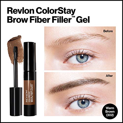 Revlon ColorStay Brow Fiber Filler, Longwearing & Volumizing Waterproof Eyebrow Gel, 302 Warm Brown, 0.23 fl. oz. - Image 2