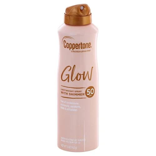 Coppertone Glow with Shimmer Sunscreen Spray, Water Resistant , Broad Spectrum, SPF 50, 5 Oz - Image 2