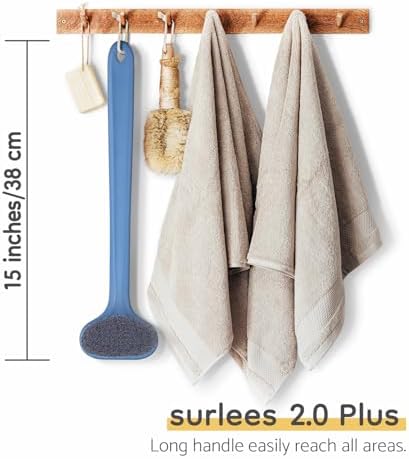 surlees Back Scrubber for Shower, Bath and Body Brush for Elderly, Men and Women, 15 Inch / 38 CM (Purple, Soft-6) - Image 2