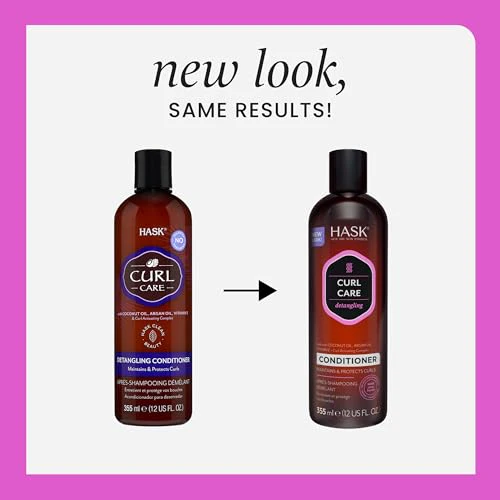 HASK CURL CARE Shampoo + Conditioner Set Coconut and Argan Oil, for Curly Hair Types, Vegan, Color Safe, Gluten-Free, Sulfate-Free, Paraben-Free, Cruelty-Free - 1 Shampoo and 1 Conditioner - Image 2