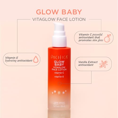 Pacifica Face Moisturizer - Vitamin C Face Lotion Glow Baby VitaGlow Face Moisturizer Glow Recipe, Vitamin E, Antioxidants, Dermatologist Tested 1.7 oz - Image 4