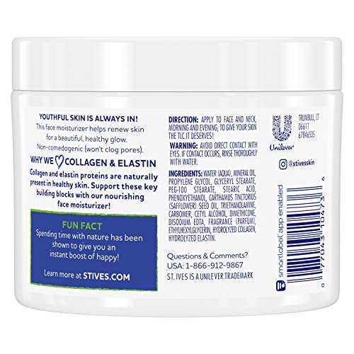 St. Ives Face Moisturizer Cream, Collagen and Elastin, Renewing Facial Moisturizer for Women, Paraben Free, Dermatologist Tested Daily Moisturizing for Dry Skin Cruelty Free, 10 oz, 4 Pack - Image 2