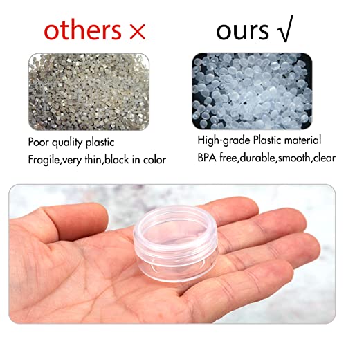 ZEJIA 3 Gram Sample Containers with Lids, 200 Count Tiny Sample Jars, 3ML Makeup Cosmetic Containers for Lip Balms, Lotion, Powder, Beauty Products(Clear Lids) - Image 5