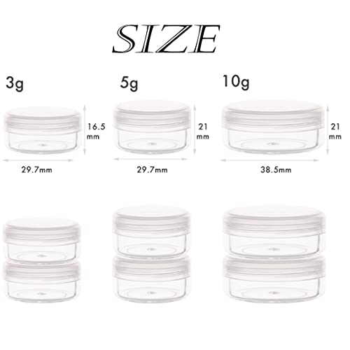ZEJIA 3 Gram Sample Containers with Lids, 200 Count Tiny Sample Jars, 3ML Makeup Cosmetic Containers for Lip Balms, Lotion, Powder, Beauty Products(Clear Lids) - Image 8