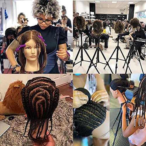 Mannequin Head 100% Real Hair for Cosmetology Manikin 16 Inch Doll Head Hairdresser Hairstylist Training Practice Styling Braiding Styling Curling Coiling Display Cosmetology with Stand - Image 5