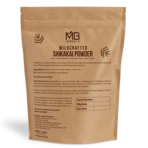 MB Herbals Shikakai Powder 454g | 1 lb | 16 oz | Natural Hair Cleanser & Conditioner | 100% Pure Acacia concinna Fruit Pods Powder from Wildcrafted Shikakai - Image 2
