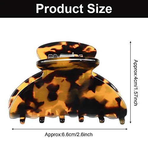 WILLBOND 6 Pieces Medium Hair Claw Clips for Thin Hair 2.6 Inch Tortoise Shell Clip Banana Jaw Hairpin French Style Barrettes Head Accessories for Women Girls(Stylish Patterns) - Image 2