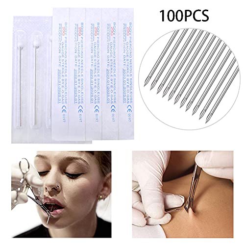 Piercing Needles - LQ 100Pcs 18G Body Piercing Needles Disposable Professional Piercing Needles for Body Ear Navel Nose Lip Nipple (18G 100PC) - Image 4