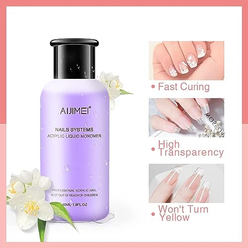 AIJIMEI Acrylic Nail Kit Acrylic Powder and Professional Liquid Monomer Acrylic Nail Tools Set Nail Extension Acrylic Nail System Nail Art Starter Kit - Image 3
