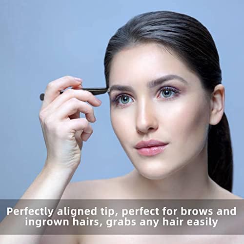 HengTianMei 8Pcs lash tweezers 3 Stainless Straight and 3 Curved Tip Eyelash Tweezers, With 2 Slant Pointed Precision Eyebrows Tweezers for eyelash extensions, Facial Hair, and Ingrown Hair Removal - Image 5