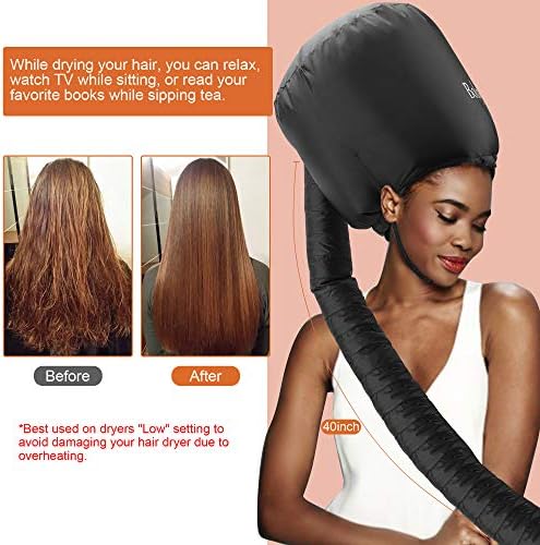 Hair Dryer Bonnet, Large Bonnet Hooded Hair Dryer Attachment for Speeds Up Drying Time & Deep Conditioning, Fits All Head Sizes & All Hair Styling, for Women Long Curly Braid Hair (Black, Universal) - Image 4