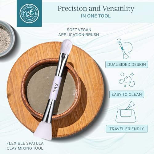 Bare Essentials Living Clay Face Mask Brush (3 Pack, White) Dual Soft Silicone Face Mask Applicator Brush Tool, Great Facial Essentials, Moisturizer Applicator & Skincare Brush for Facials - Image 2