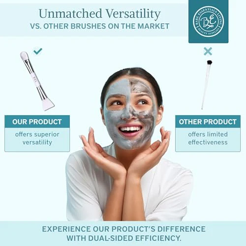 Bare Essentials Living Clay Face Mask Brush (3 Pack, White) Dual Soft Silicone Face Mask Applicator Brush Tool, Great Facial Essentials, Moisturizer Applicator & Skincare Brush for Facials - Image 4