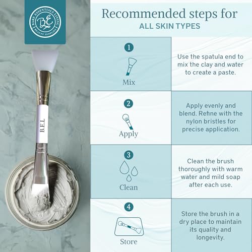 Bare Essentials Living Clay Face Mask Brush (3 Pack, White) Dual Soft Silicone Face Mask Applicator Brush Tool, Great Facial Essentials, Moisturizer Applicator & Skincare Brush for Facials - Image 5