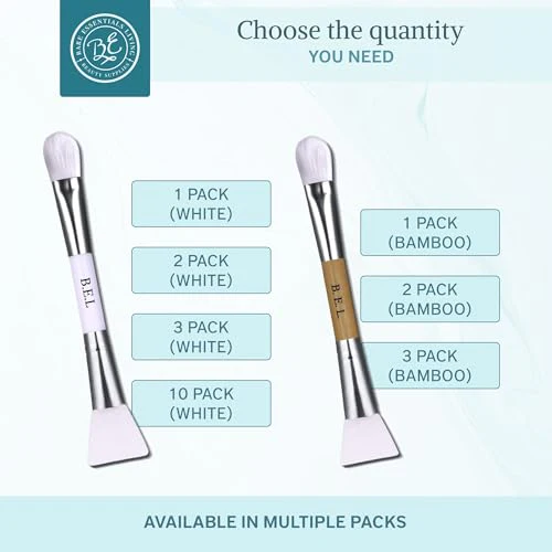 Bare Essentials Living Clay Face Mask Brush (3 Pack, White) Dual Soft Silicone Face Mask Applicator Brush Tool, Great Facial Essentials, Moisturizer Applicator & Skincare Brush for Facials - Image 6