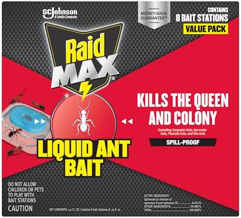Raid Max Liquid Ant Bat; Kills Ants Where They Breed, For Indoor and Outdoor Use; 8 Bait Stations - Image 11