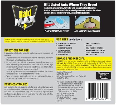 Raid Max Liquid Ant Bat; Kills Ants Where They Breed, For Indoor and Outdoor Use; 8 Bait Stations - Image 12