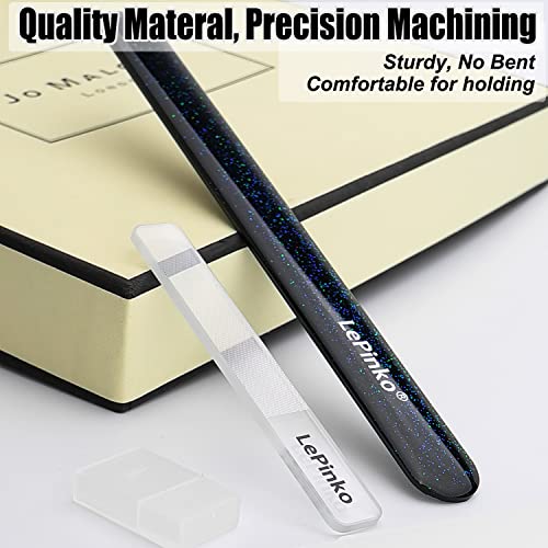Long Lasting Nail File and Buffer Set, 1 Diamond Metal Nail File with 1 Nano Glass Nail Buffer, Professional Manicure Tools Kit for Home and Salon Use - Image 4
