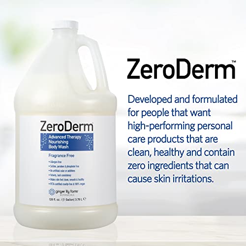 Ginger Lily Farms Botanicals ZeroDerm Advanced Therapy Nourishing Body Wash, 100% Vegan & Cruelty-Free, Fragrance Free, 1 Gallon Refill (Pack of 4) - Image 7
