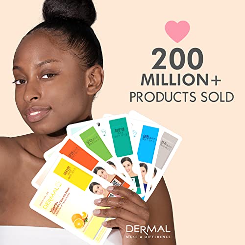 DERMAL 12 Combo Pack Collagen Essence Korean Face Mask, Hydrating & Soothing, Unisex Skin Treatment Mask - Image 2