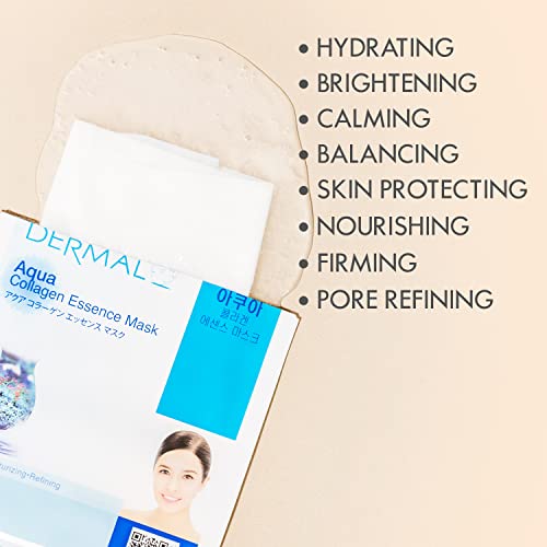 DERMAL 12 Combo Pack Collagen Essence Korean Face Mask, Hydrating & Soothing, Unisex Skin Treatment Mask - Image 4