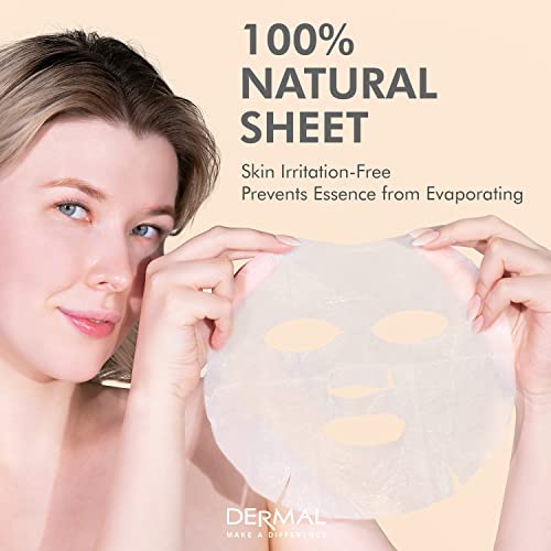 DERMAL 12 Combo Pack Collagen Essence Korean Face Mask, Hydrating & Soothing, Unisex Skin Treatment Mask - Image 5