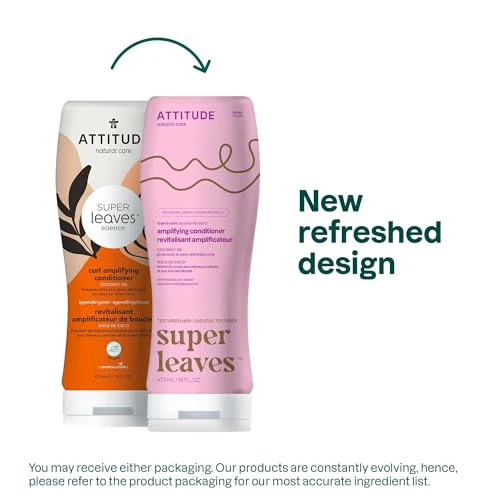 ATTITUDE Amplifying Conditioner for Curly Hair with Coconut Oil, Vegan Detangler and Naturally Derived Ingredients, 2a, 2b, 2c Curl Type, Gives body to Curls, 16 Fl Oz - Image 2